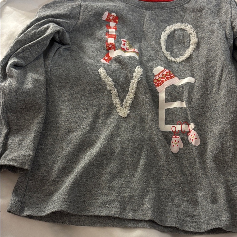 FINAL MARKDOWN Epic Threads Gray Long Sleeve Shirt with LOVE Design 2T